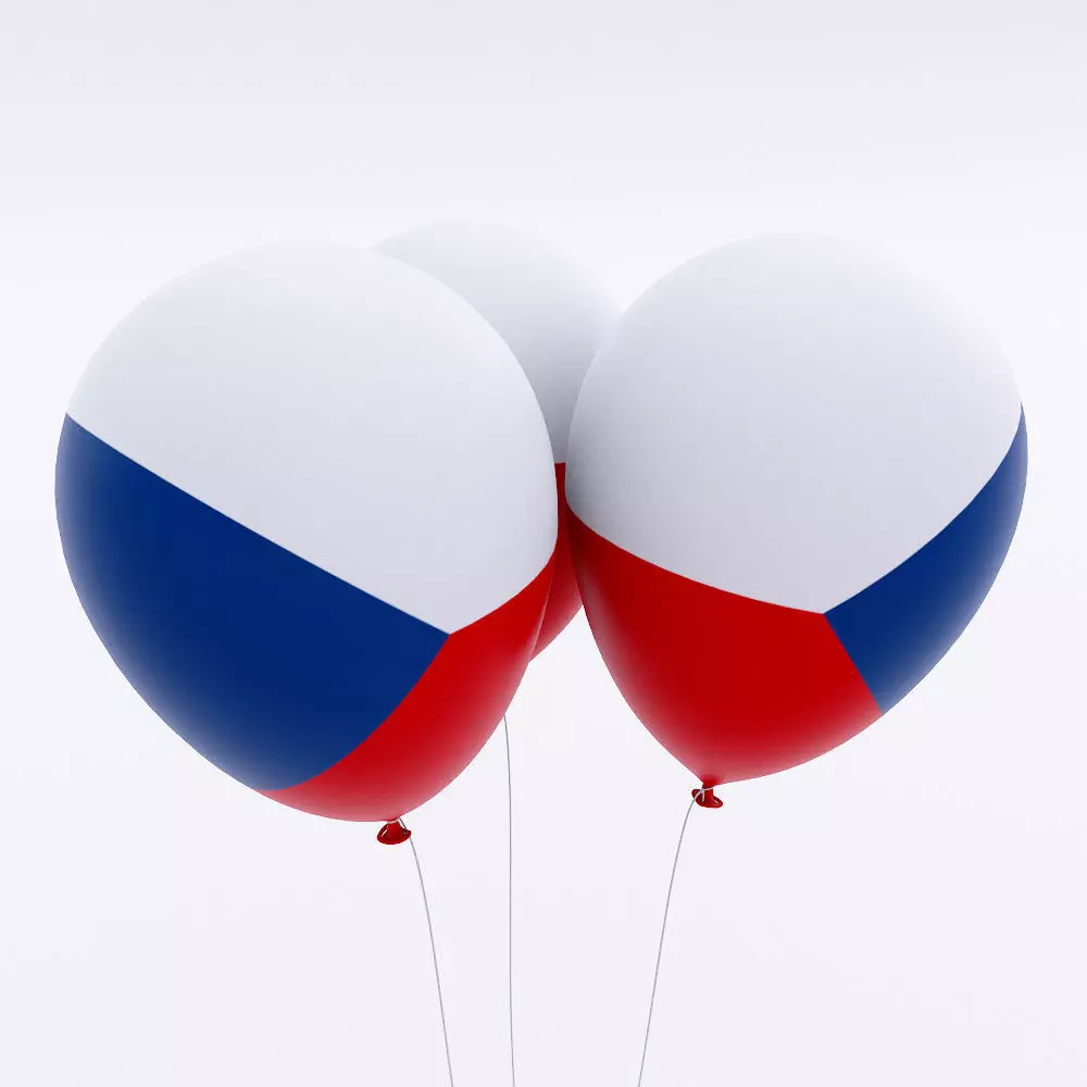Czech Republic country balloon 3d model Low-poly 3D model_0