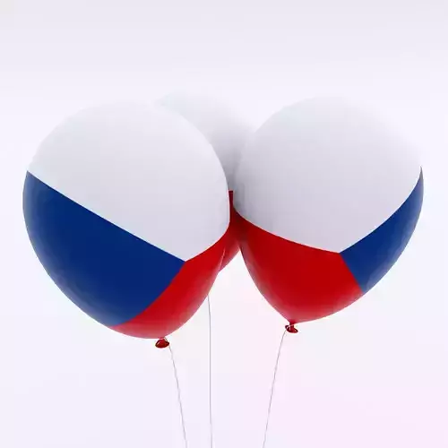 Czech Republic country balloon 3d model 