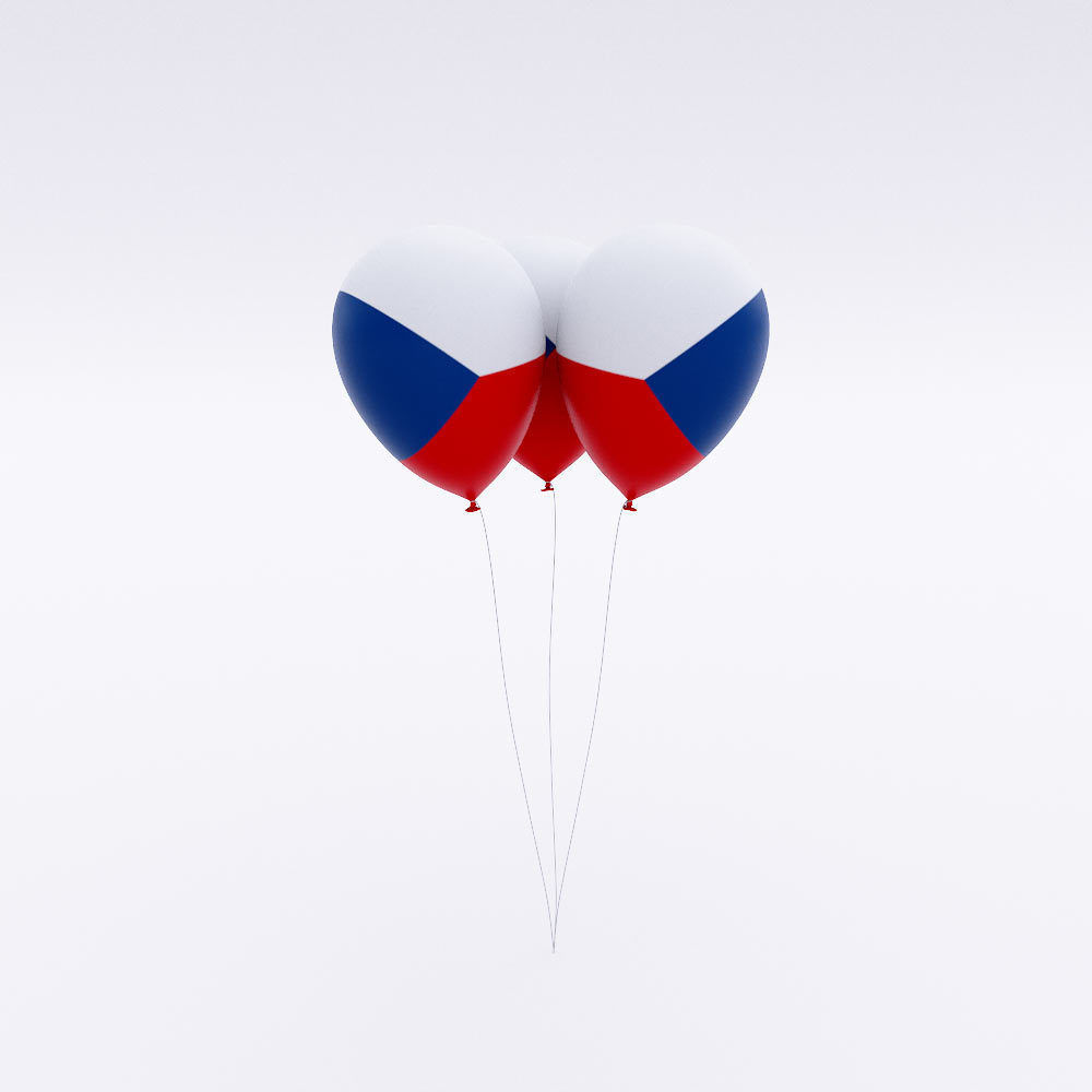 Czech Republic country balloon 3d model Low-poly 3D model_1