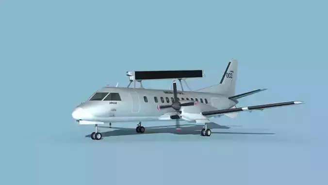 SAAB SF340 AEWAC V02 Sweden 3D model