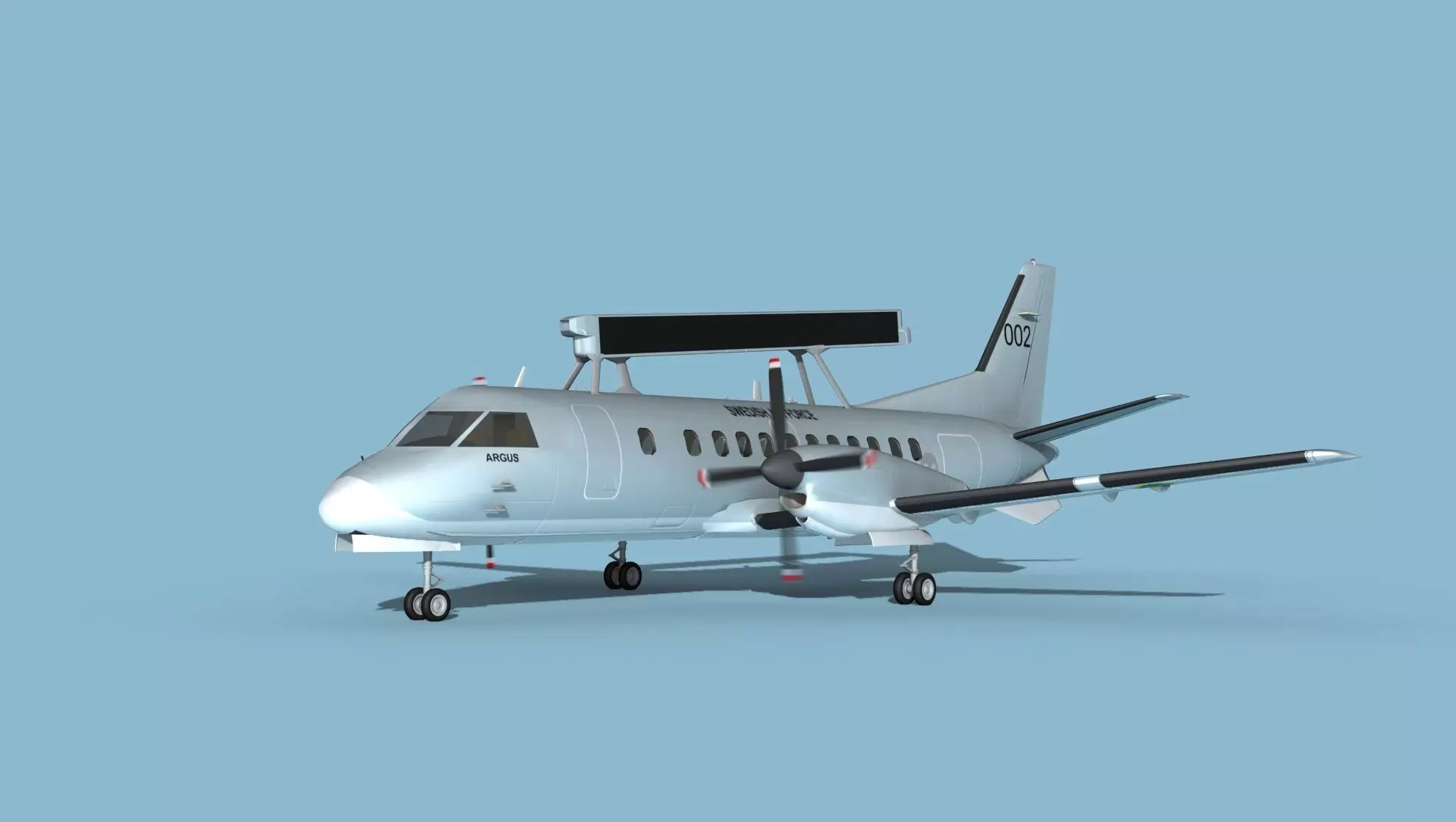 SAAB SF340 AEWAC V02 Sweden 3D model