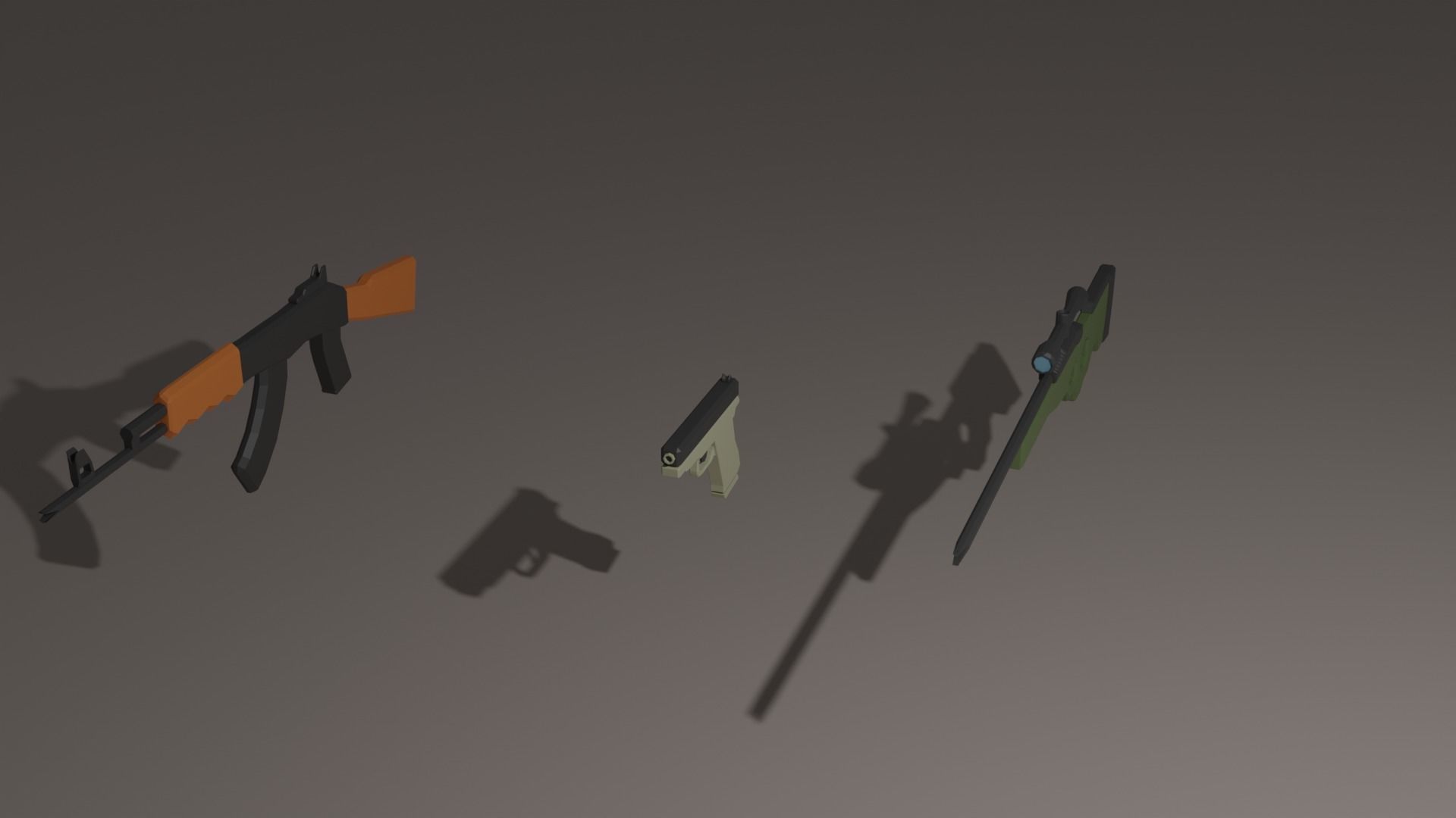 Low Poly Gun Pack Free low-poly 3D model_3