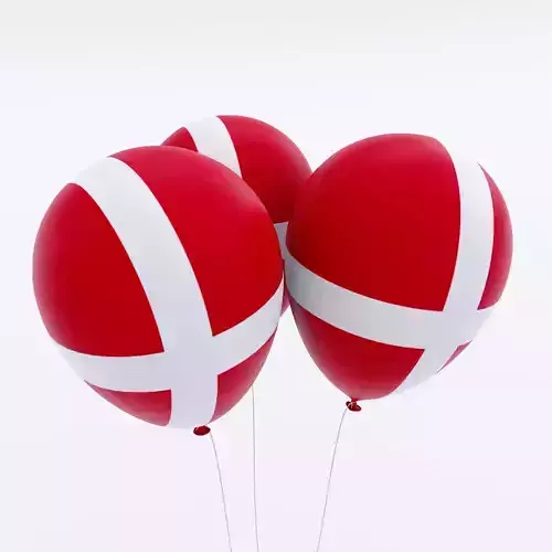 Denmark country balloon 3d model 