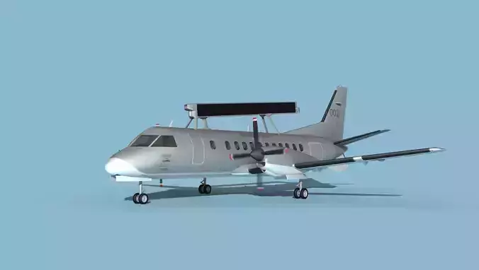 SAAB SF340 AEWAC V04 Sweden 3D model