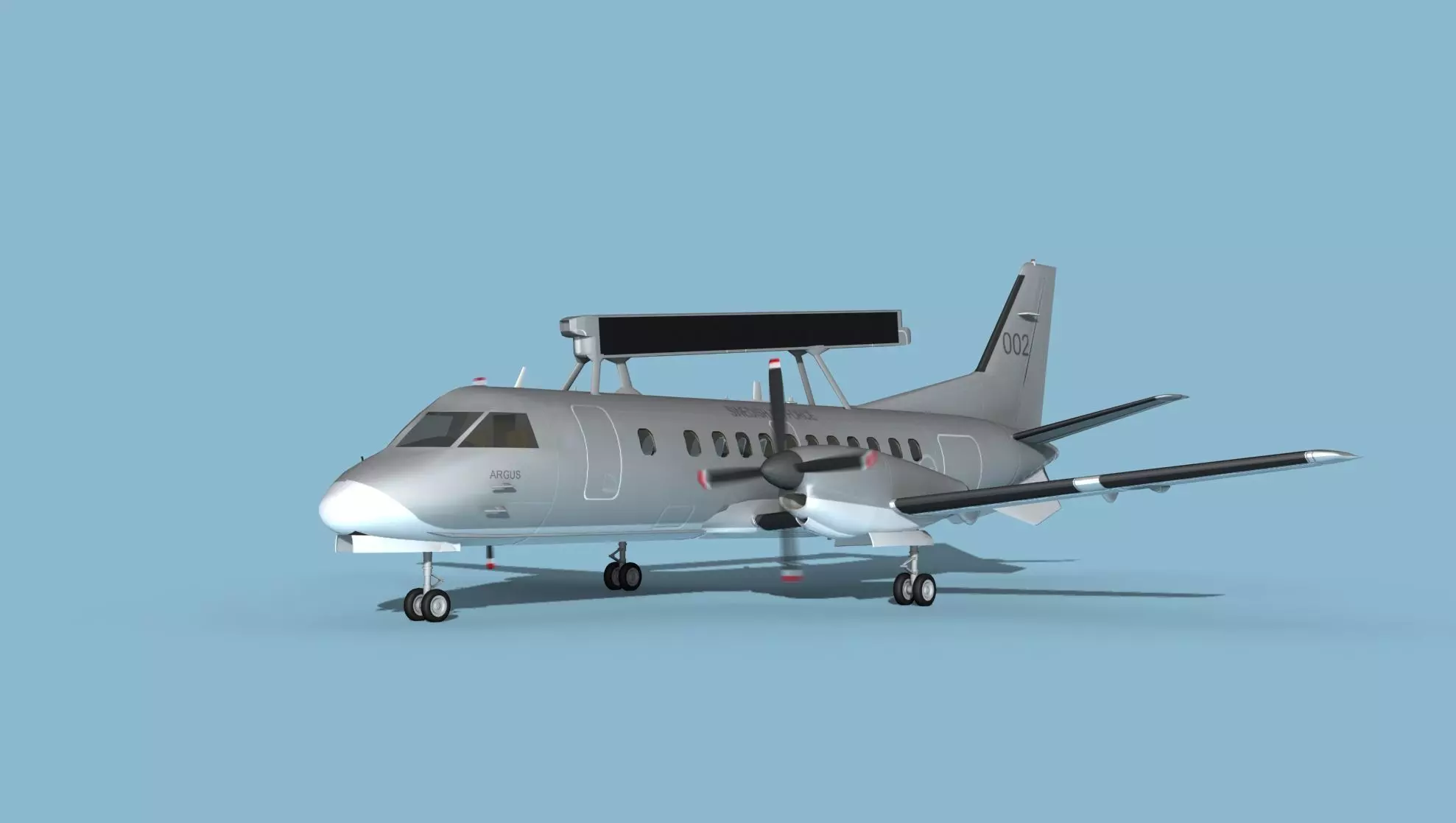 SAAB SF340 AEWAC V04 Sweden 3D model