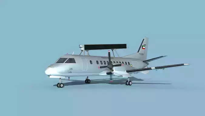 SAAB SF340 AEWAC V05 Kuwait 3D model