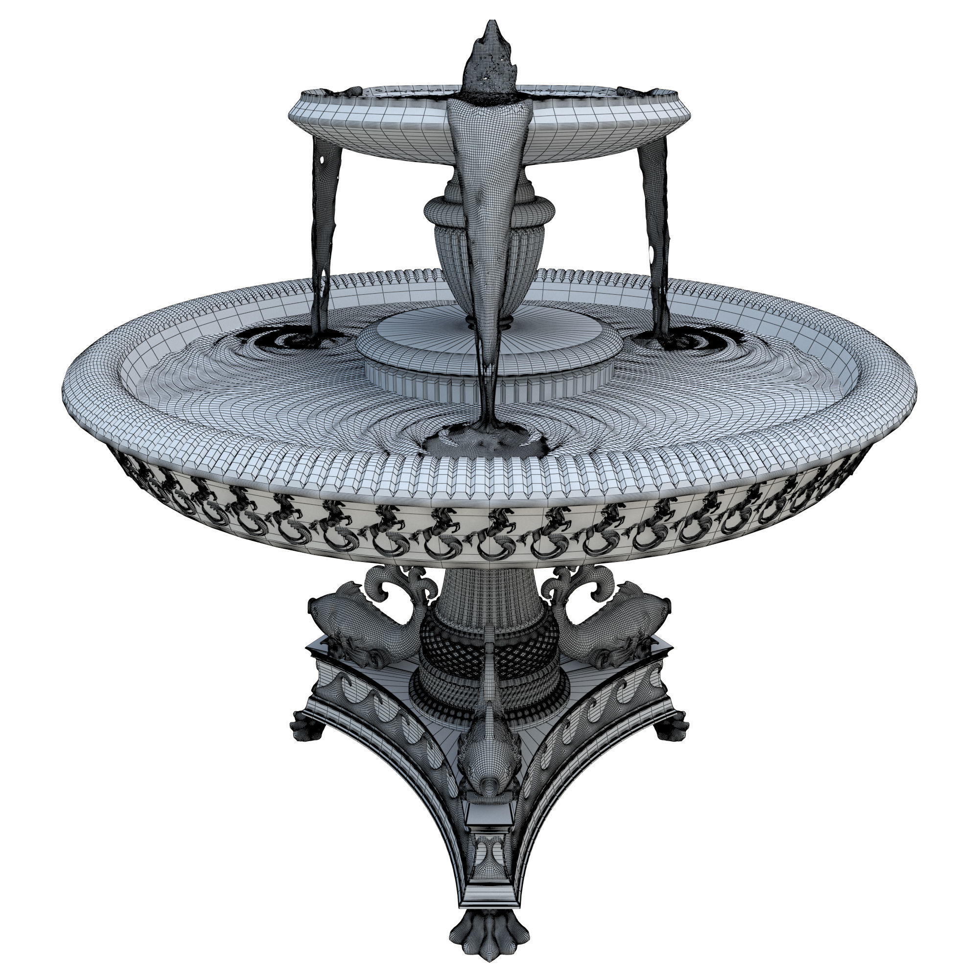 Erskine Memorial Fountain 3D model_5