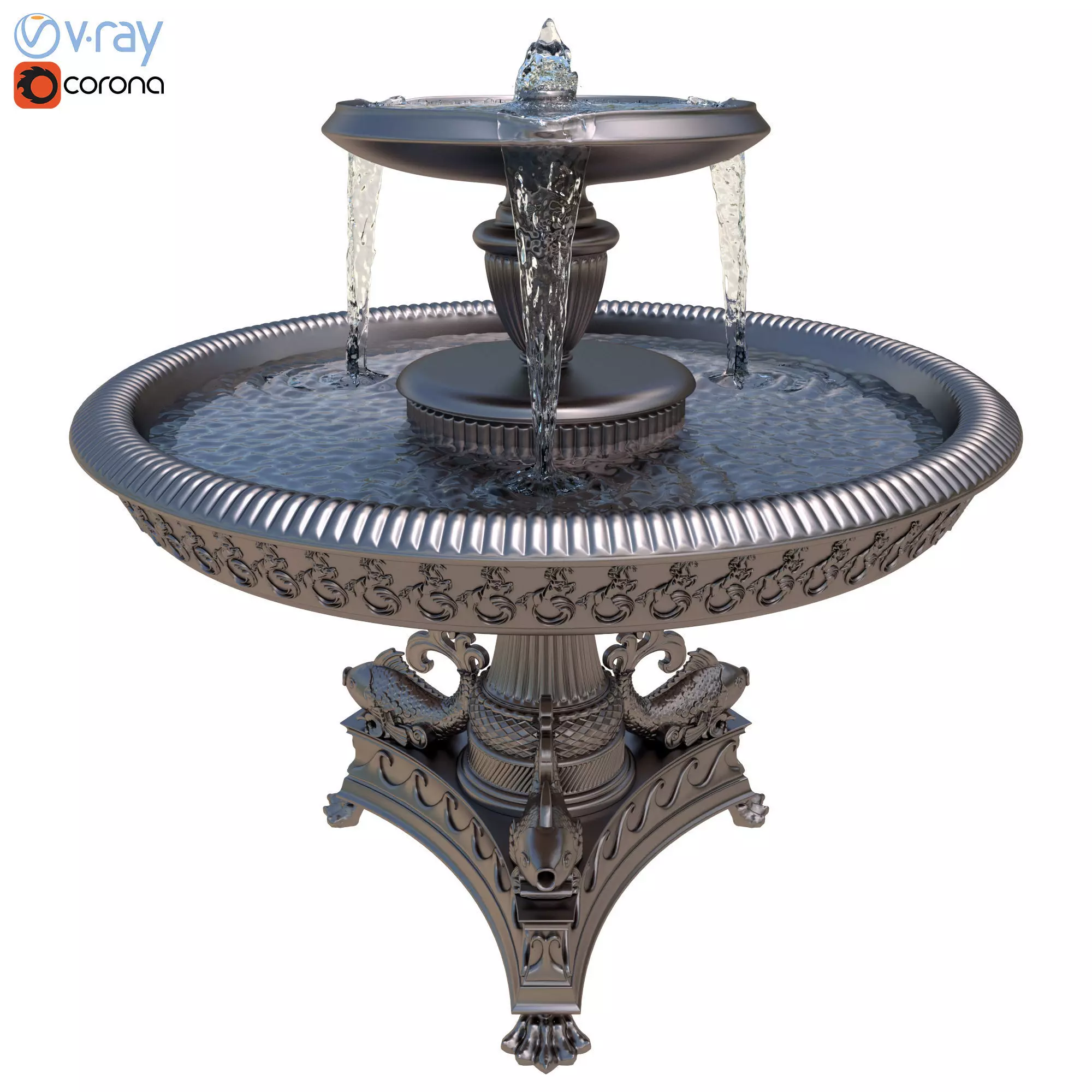 Erskine Memorial Fountain 3D model_0