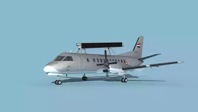 SAAB SF340 AEWAC V06 Yemen 3D model