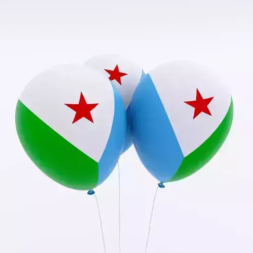 Djibouti country balloon 3d model 