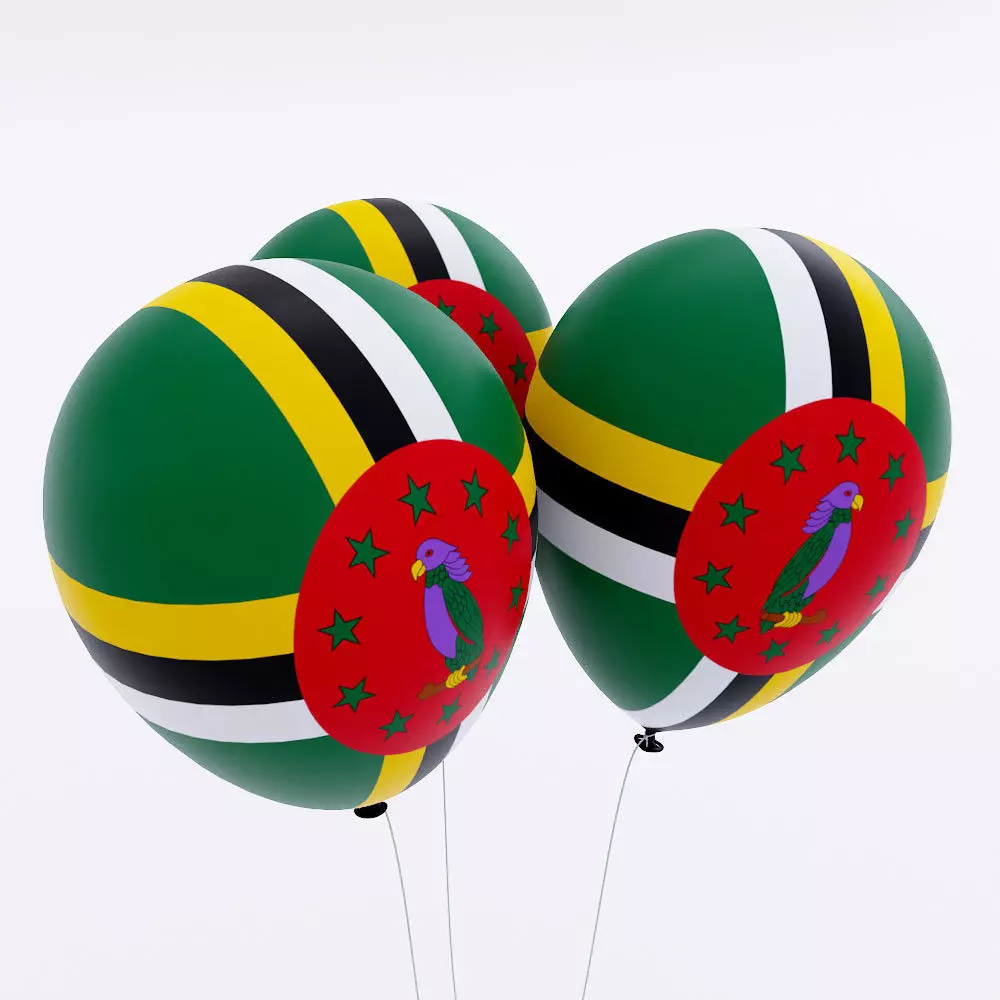 Dominica country balloon 3d model Low-poly 3D model_0