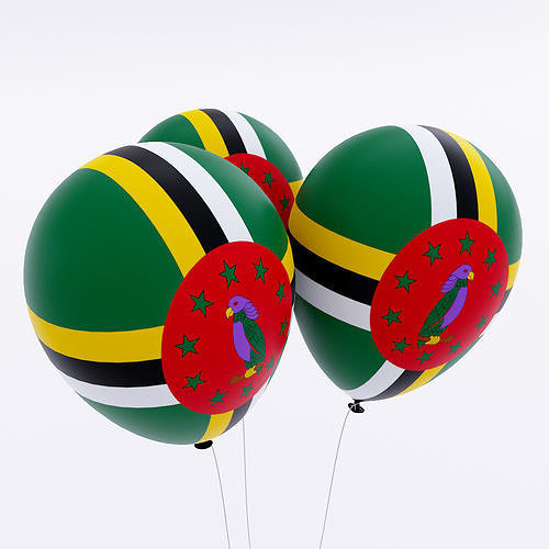 Dominica country balloon 3d model  Low-poly 3D model