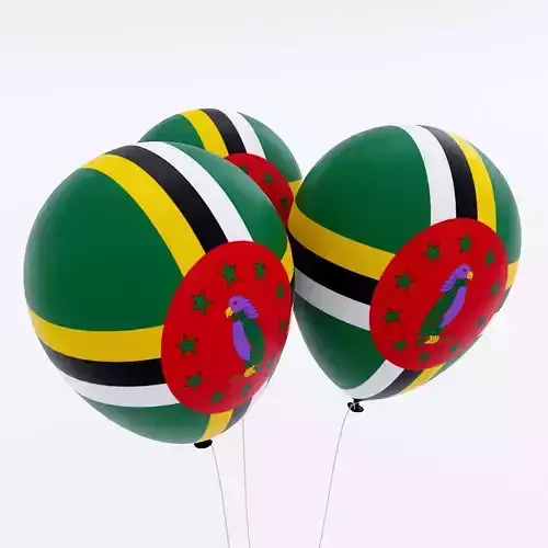 Dominica country balloon 3d model 