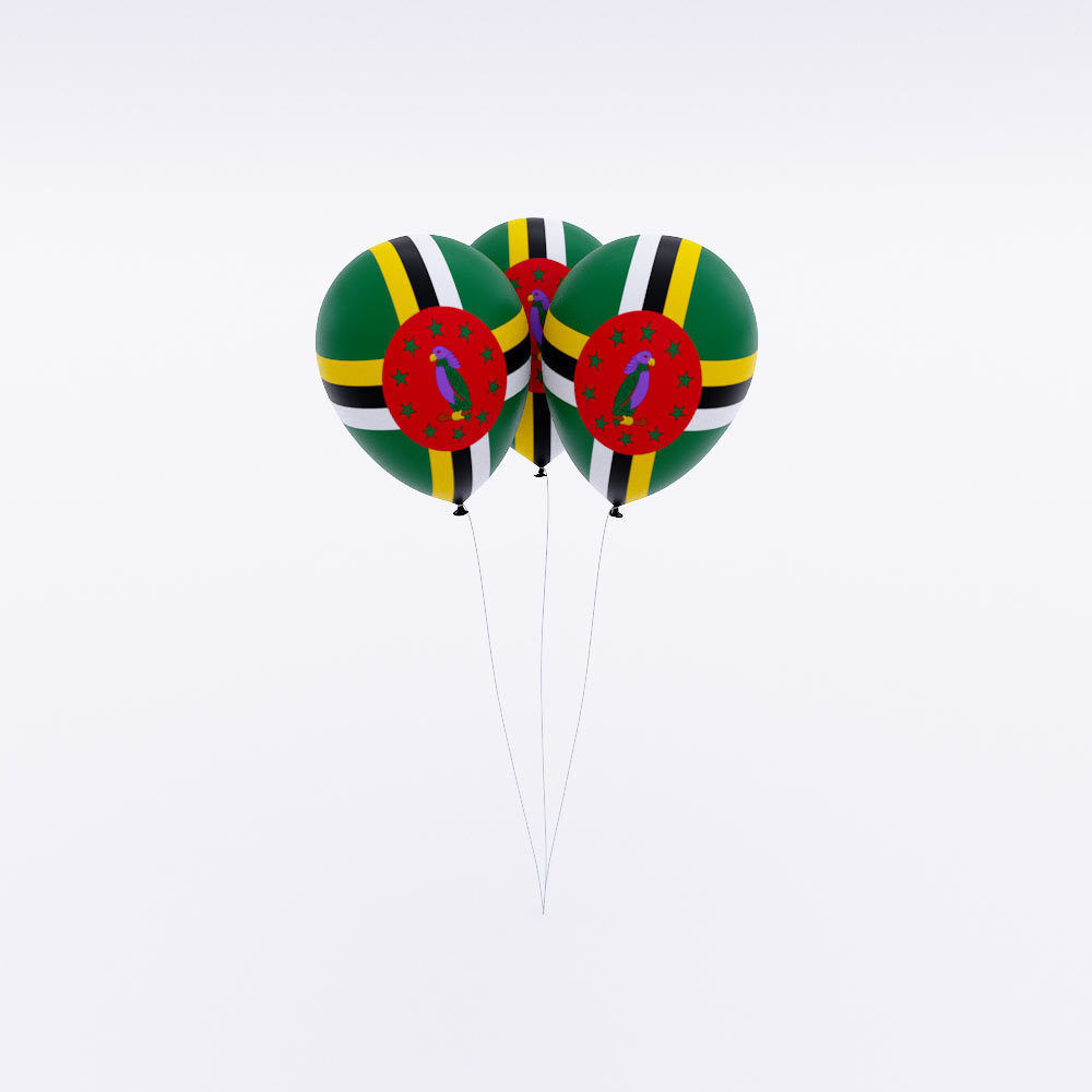 Dominica country balloon 3d model Low-poly 3D model_1
