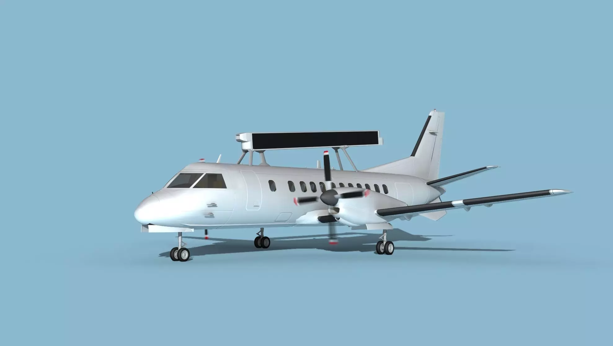 SAAB SF340 AEWAC V08 Unmarked 3D model
