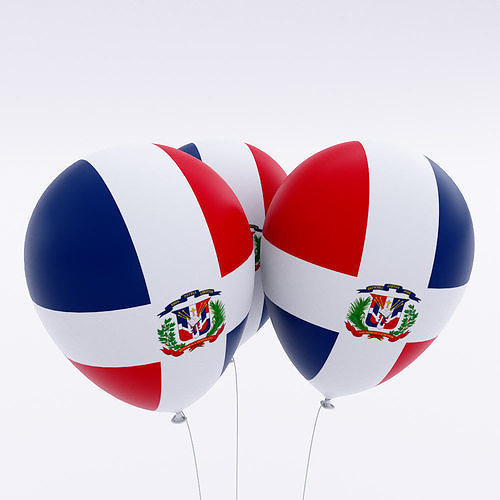 Dominican Republic country balloon 3d model  Low-poly 3D model