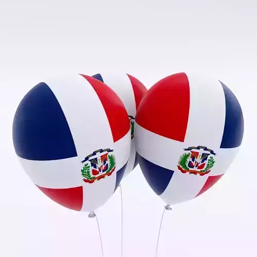 Dominican Republic country balloon 3d model 