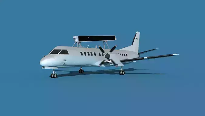 SAAB SF2000 AEWAC V00 Bare Metal 3D model