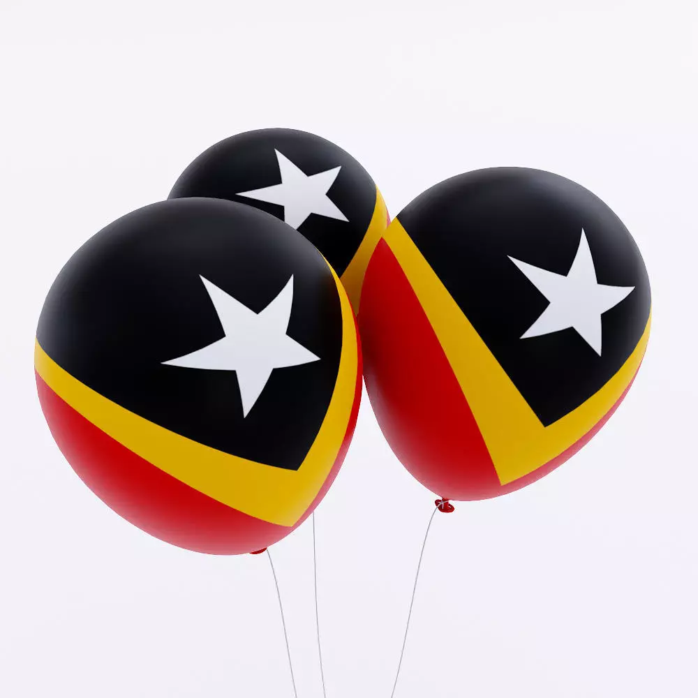 East Timor country balloon low poly 3d model  Low-poly 3D model_0