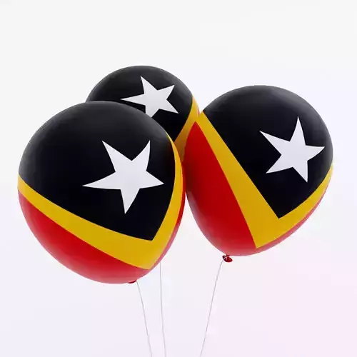 East Timor country balloon low poly 3d model 