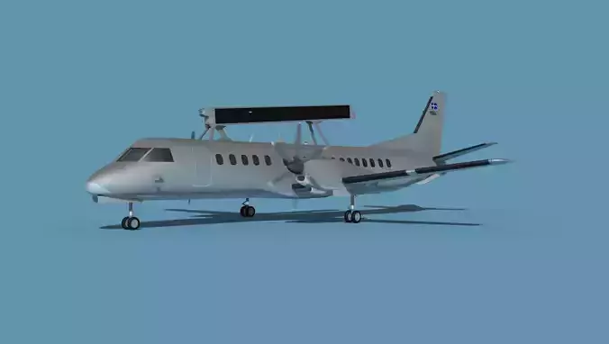 SAAB SF2000 AEWAC V01 Sweeden 3D model