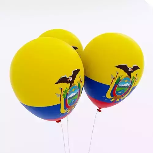Ecuador country balloon 3d model  Low-poly 3D model