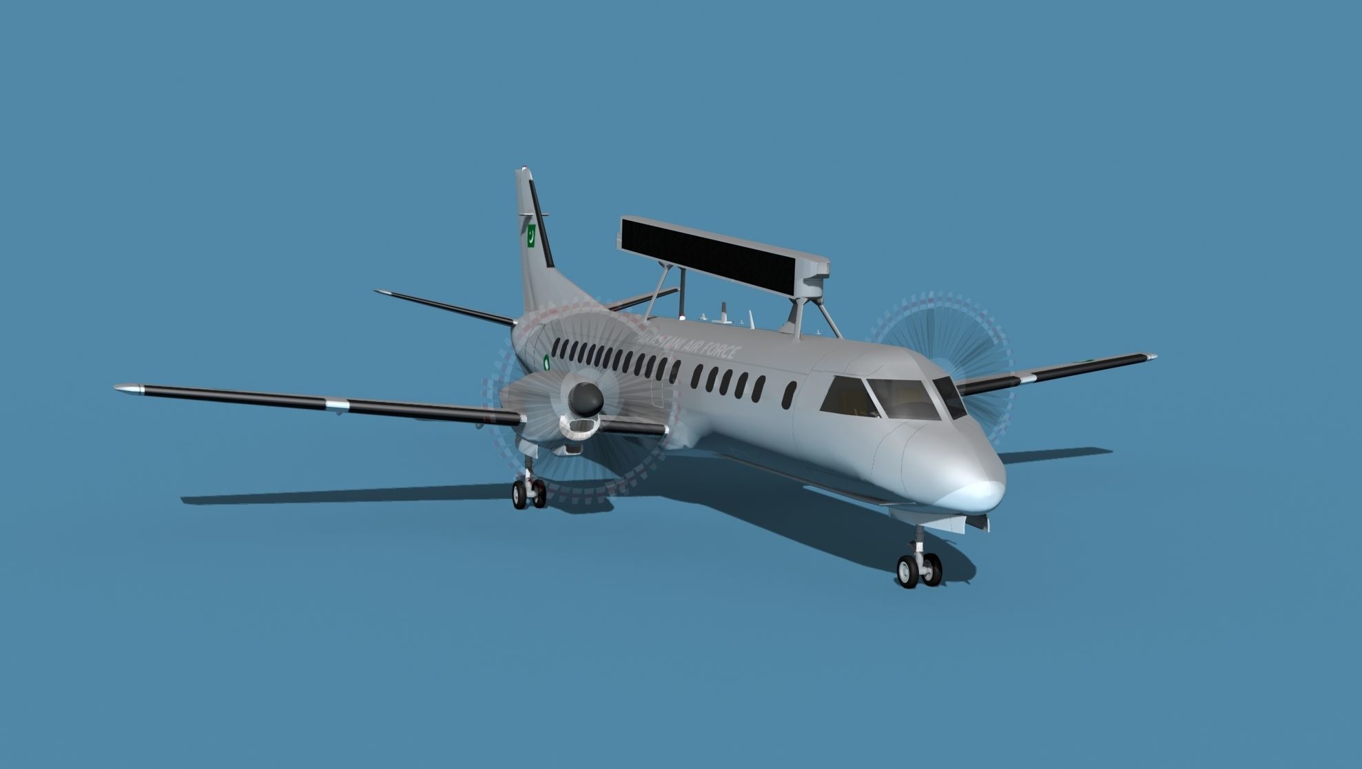 SAAB SF2000 AEWAC V02 Pakistan 3D model_2