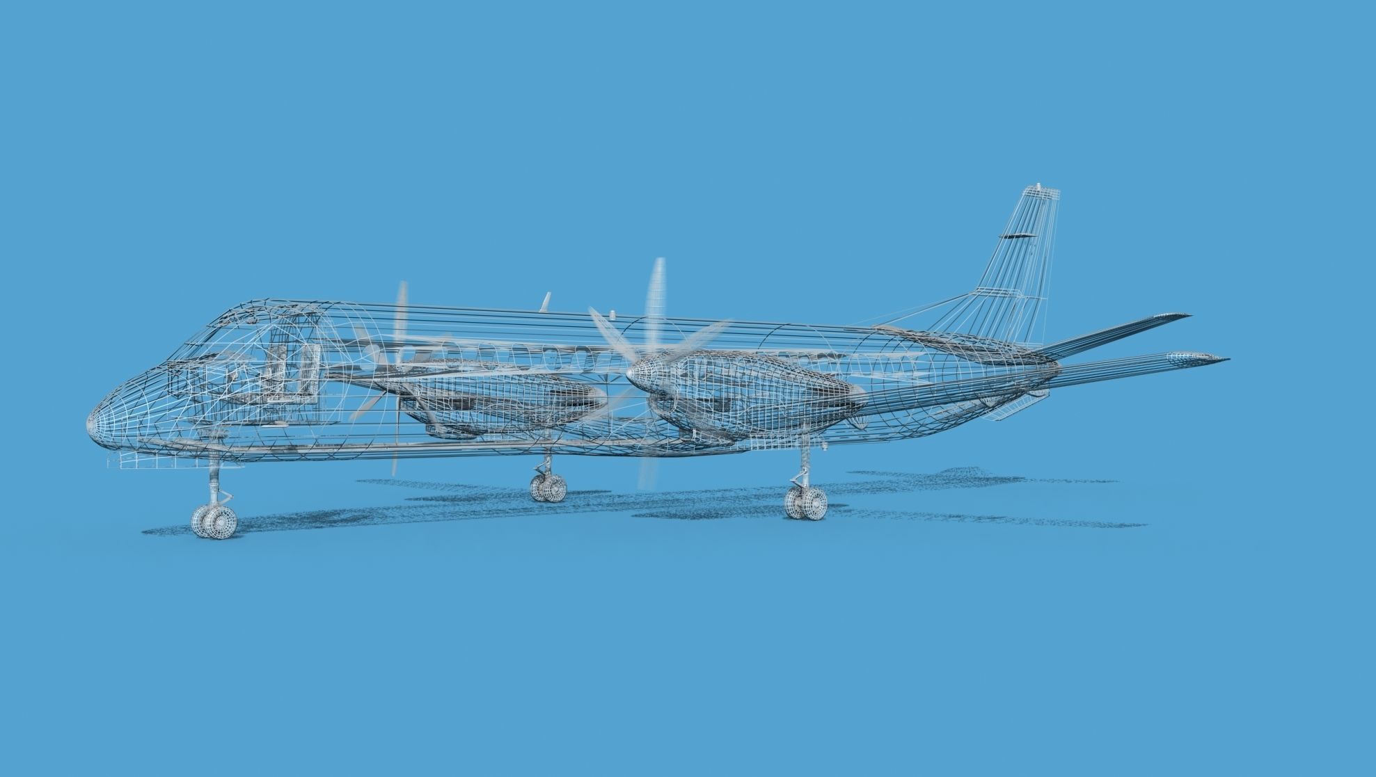 SAAB SF2000 AEWAC V02 Pakistan 3D model_11