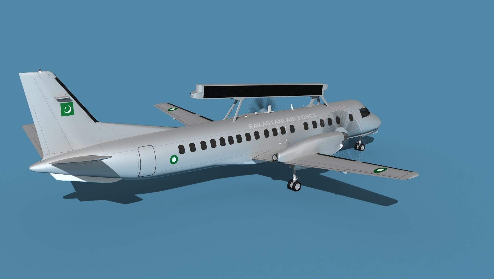 SAAB SF2000 AEWAC V02 Pakistan 3D model_5