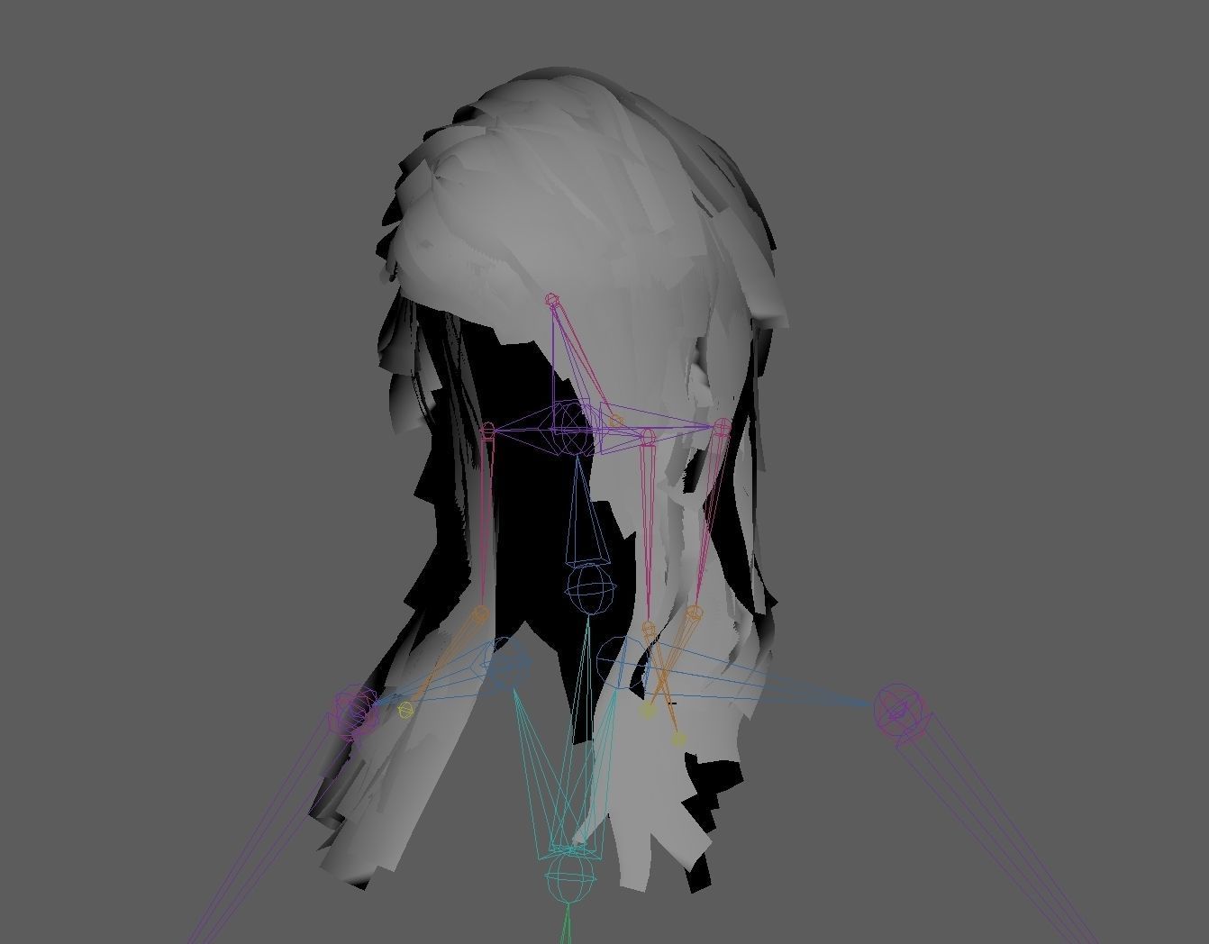 Low Poly Cards Game-ready Hairstyle Mullet Low-poly 3D model_11