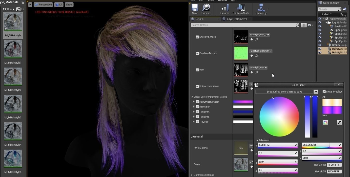 Low Poly Cards Game-ready Hairstyle Mullet Low-poly 3D model_10