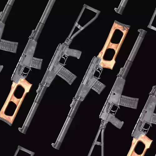 MILITARY Game Ready AS VAL and VSS 3D Model Collection