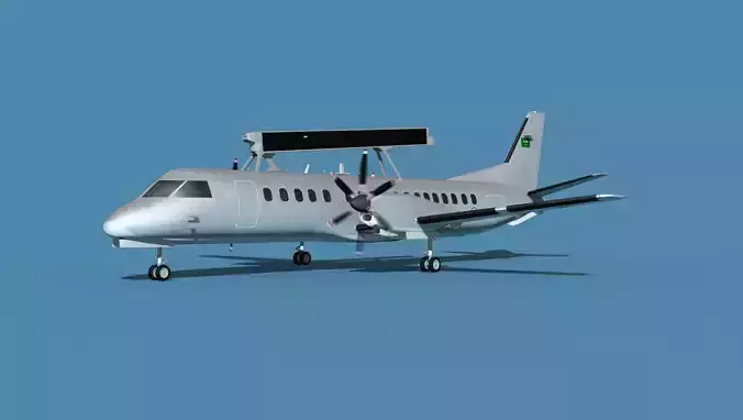 SAAB SF2000 AEWAC V05 Saudi Arabia 3D model