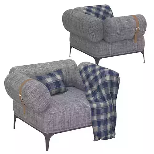 phoenix two armchairs with plaid blankets