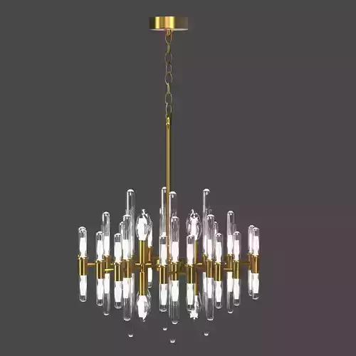 lustra modern chandelier in gold and glass
