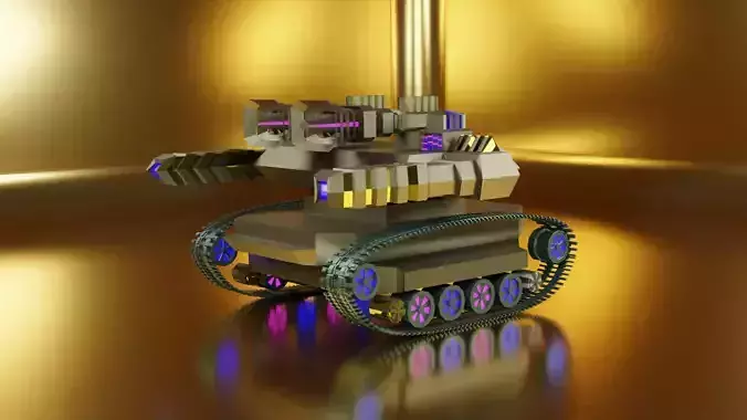 Low Poly Tank robot
