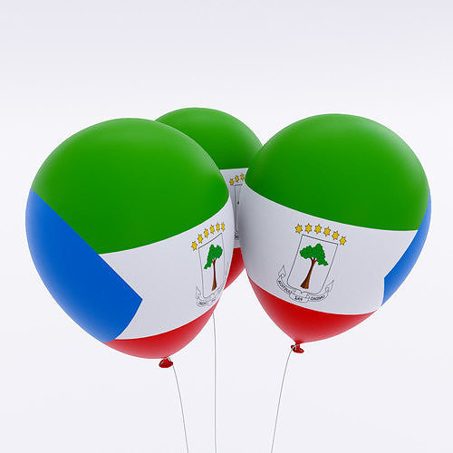Equatorial Guinea country balloon 3d model Low-poly 3D model