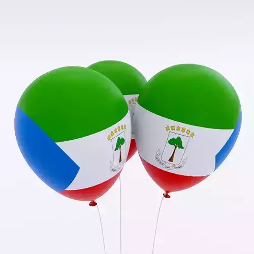Equatorial Guinea country balloon 3d model Low-poly 3D model
