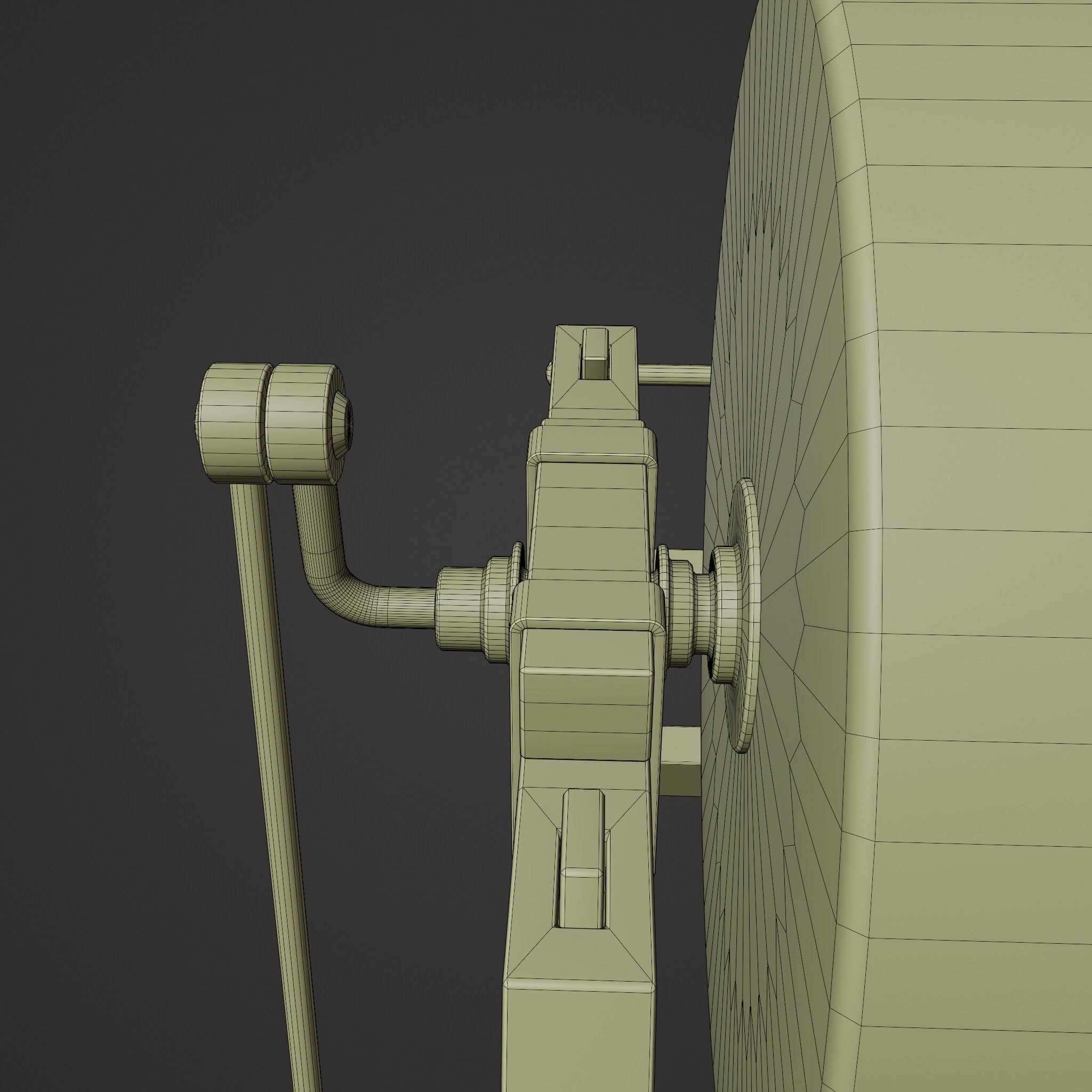 Medevil grinding wheel Low-poly 3D model_12