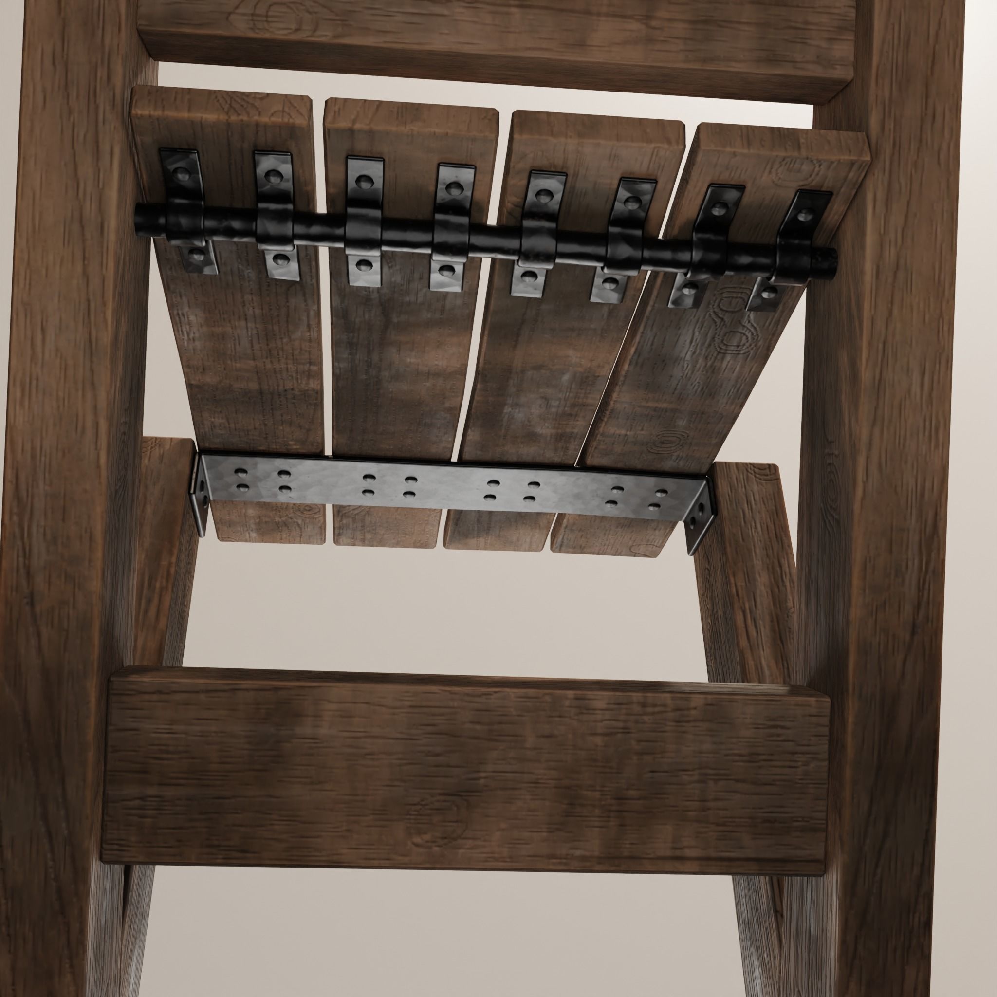 Medevil grinding wheel Low-poly 3D model_8