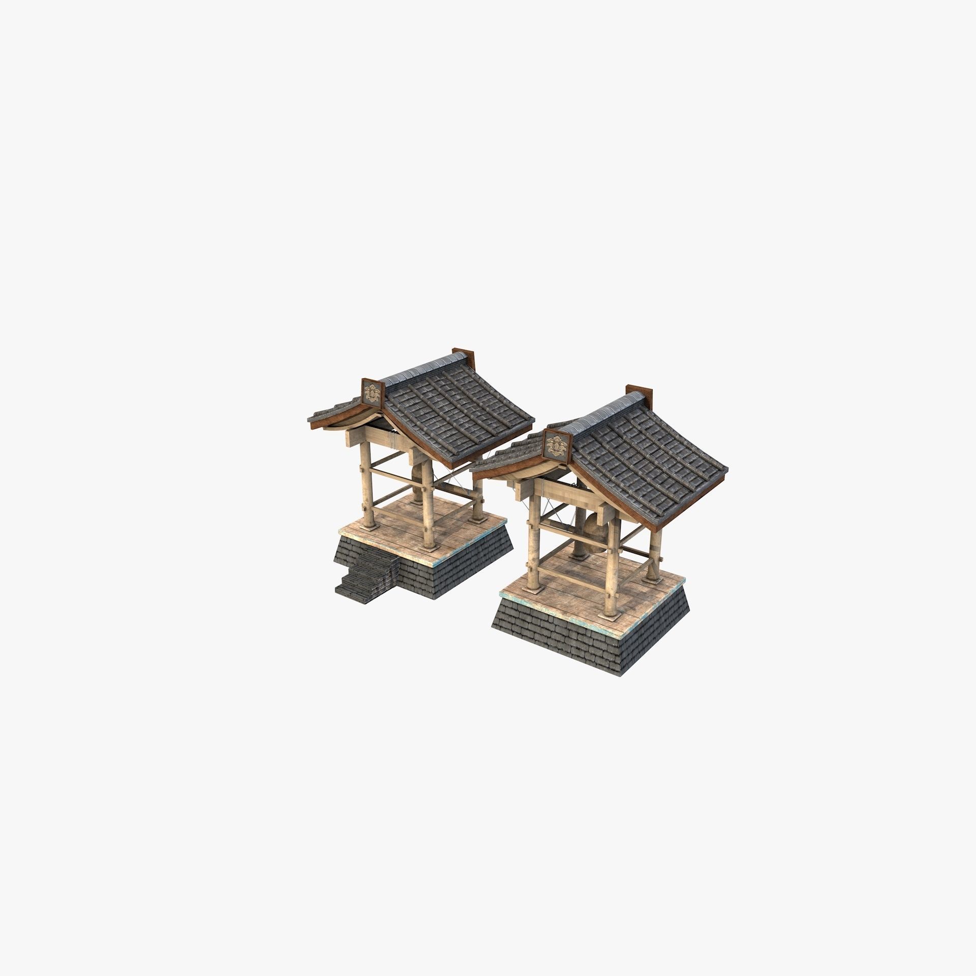 Ancient Japanese Village Collection Low-poly 3D model_7