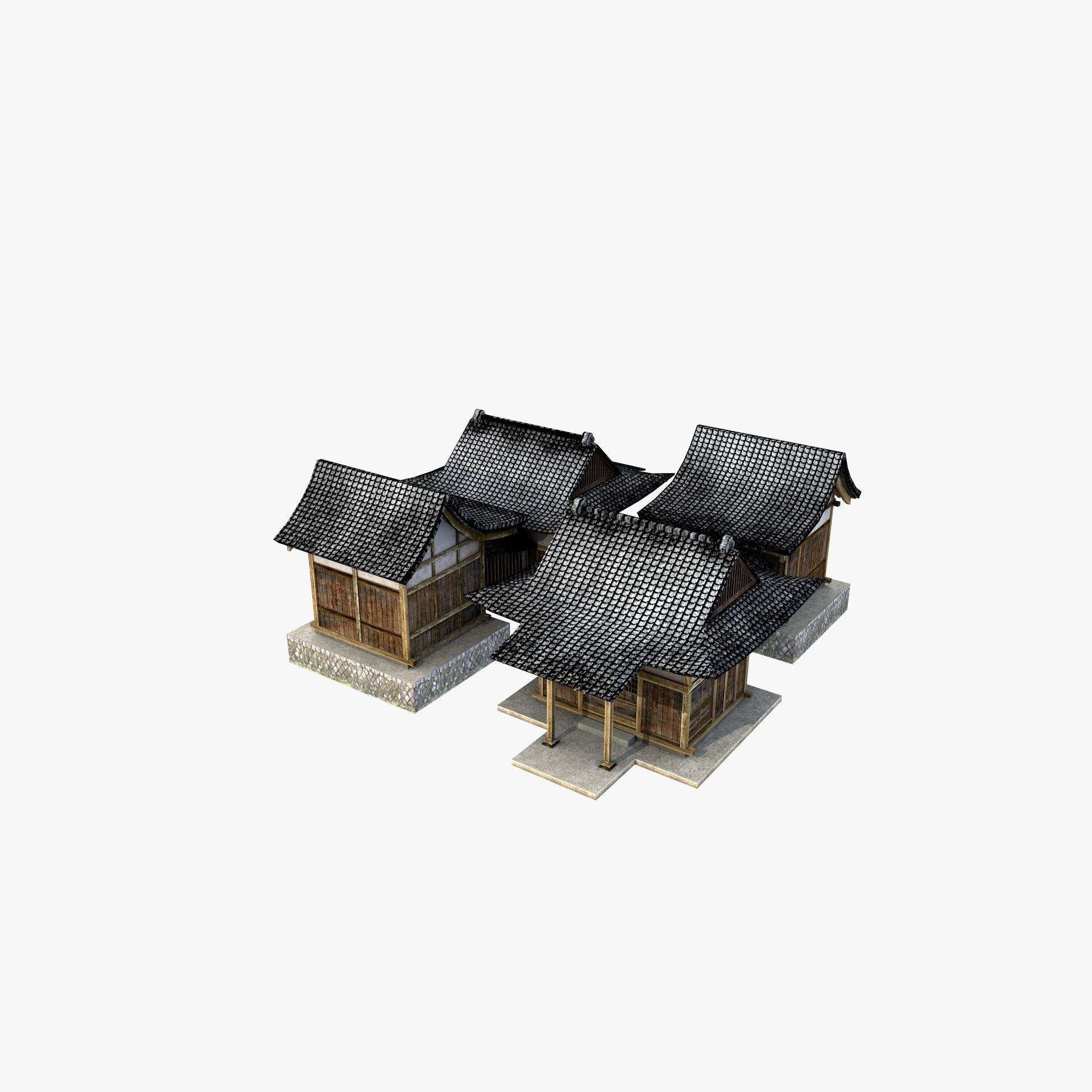 Ancient Japanese Village Collection Low-poly 3D model_17