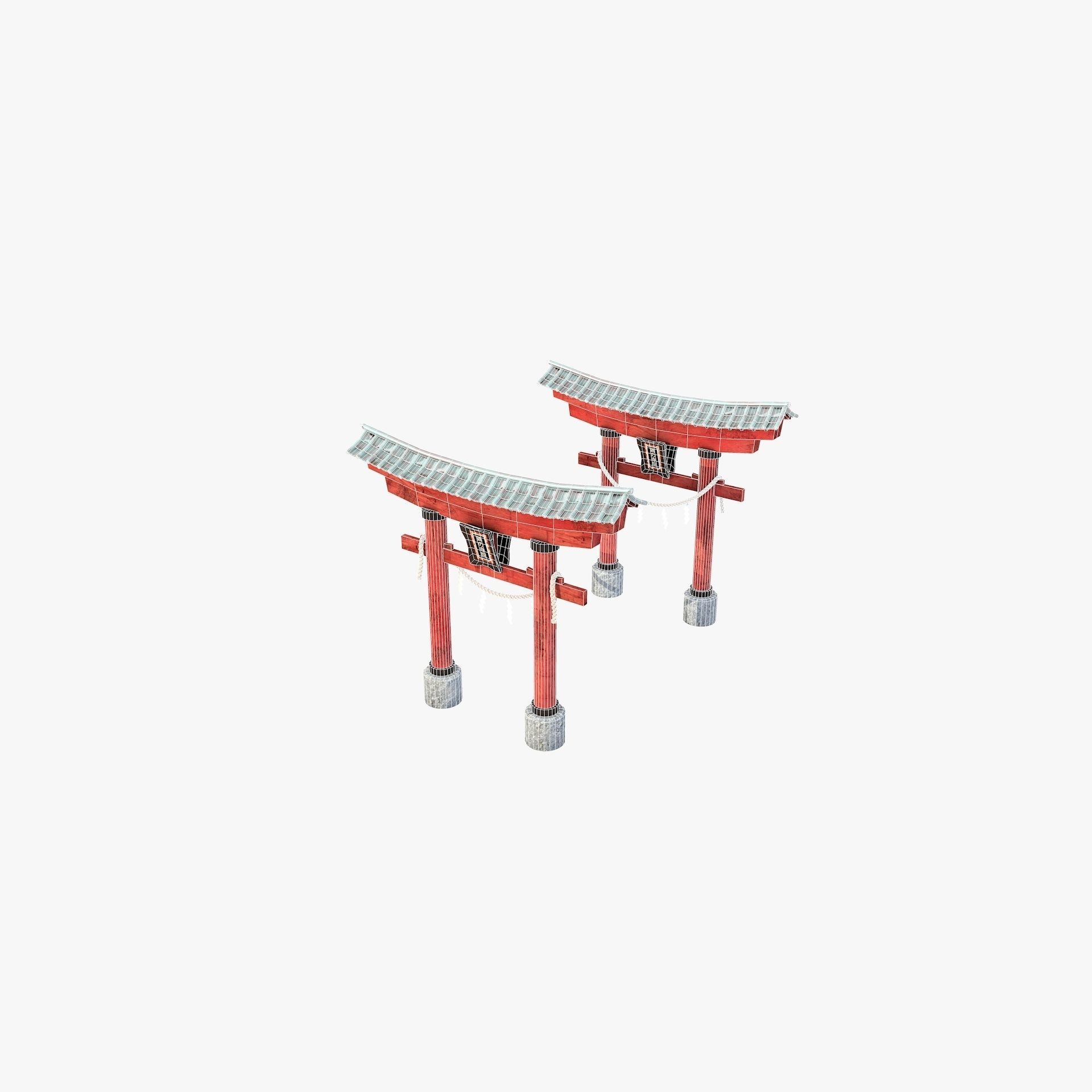 Ancient Japanese Village Collection Low-poly 3D model_12