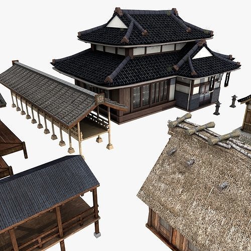 Ancient Japanese Village Collection Low-poly 3D model 4
