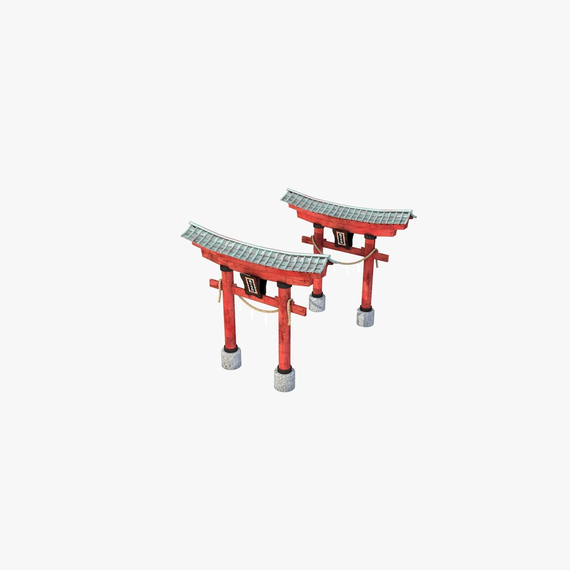 Ancient Japanese Village Collection Low-poly 3D model_11