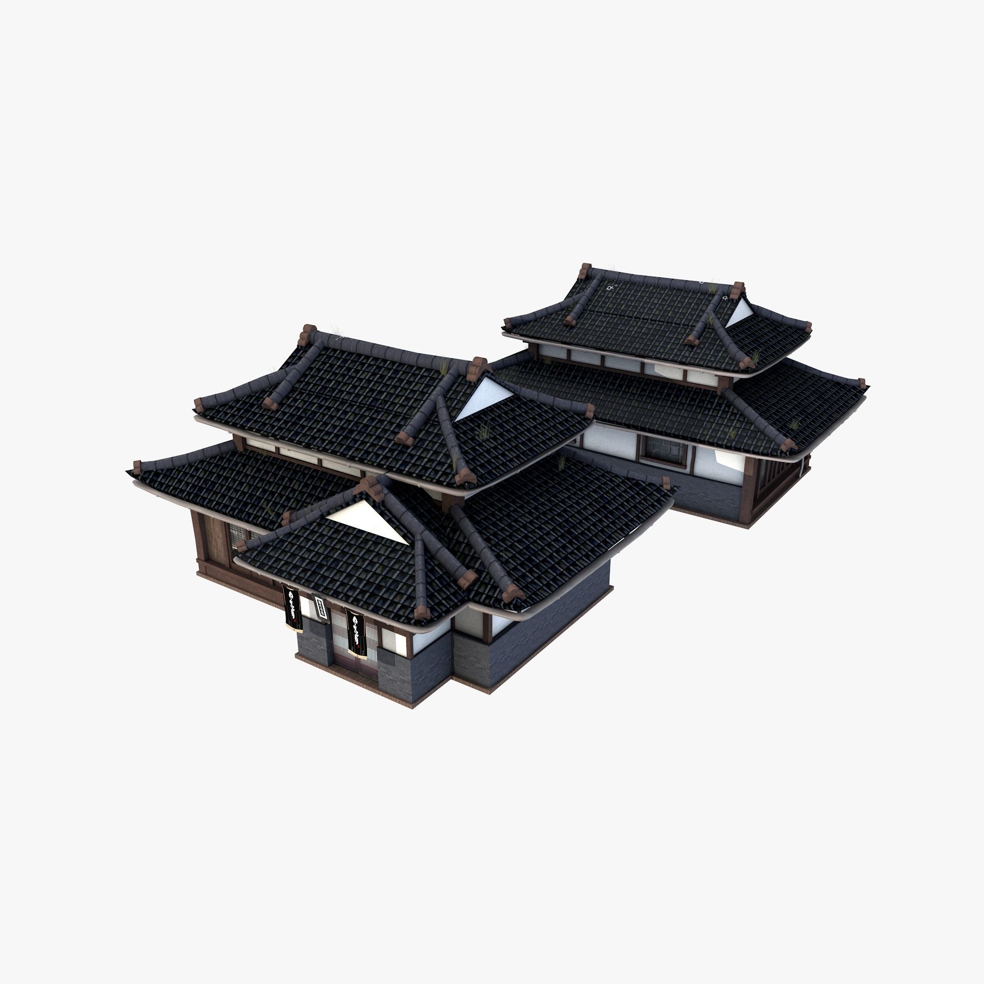 Ancient Japanese Village Collection Low-poly 3D model_5