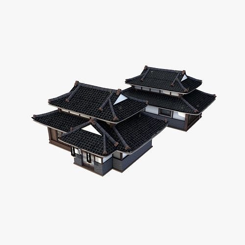 Ancient Japanese Village Collection Low-poly 3D model 6
