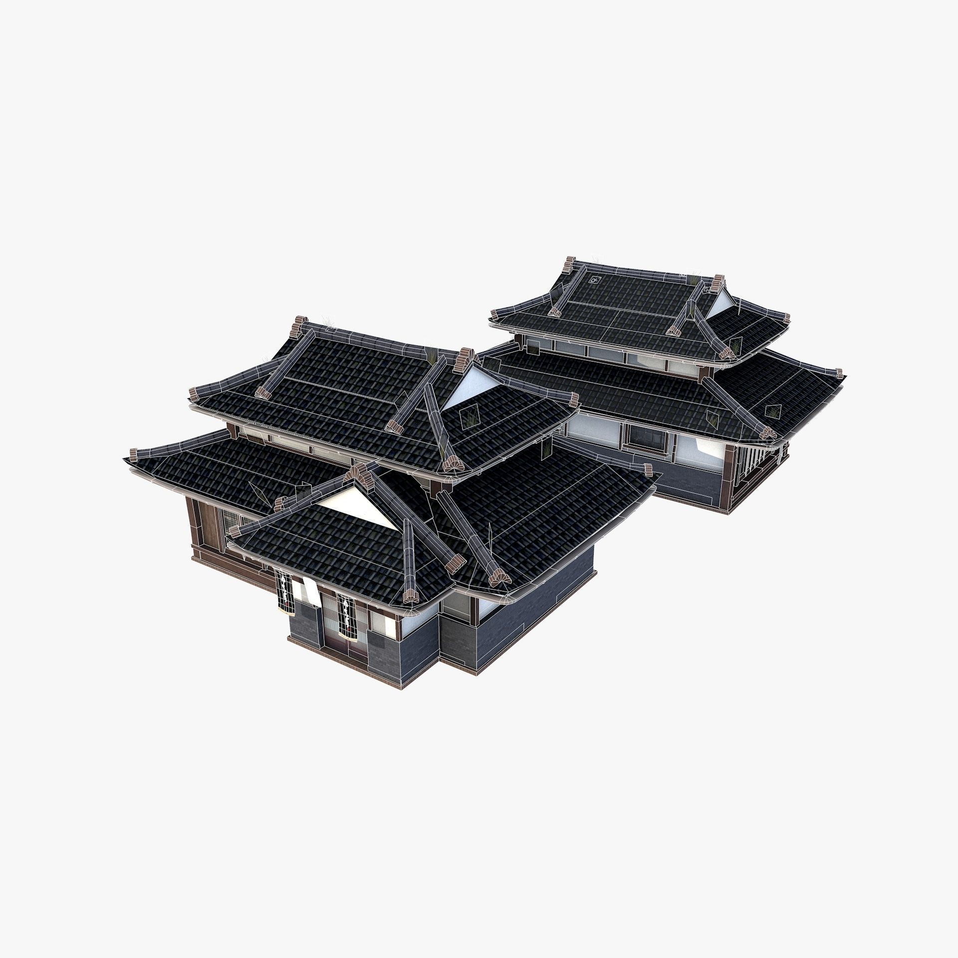 Ancient Japanese Village Collection Low-poly 3D model_6