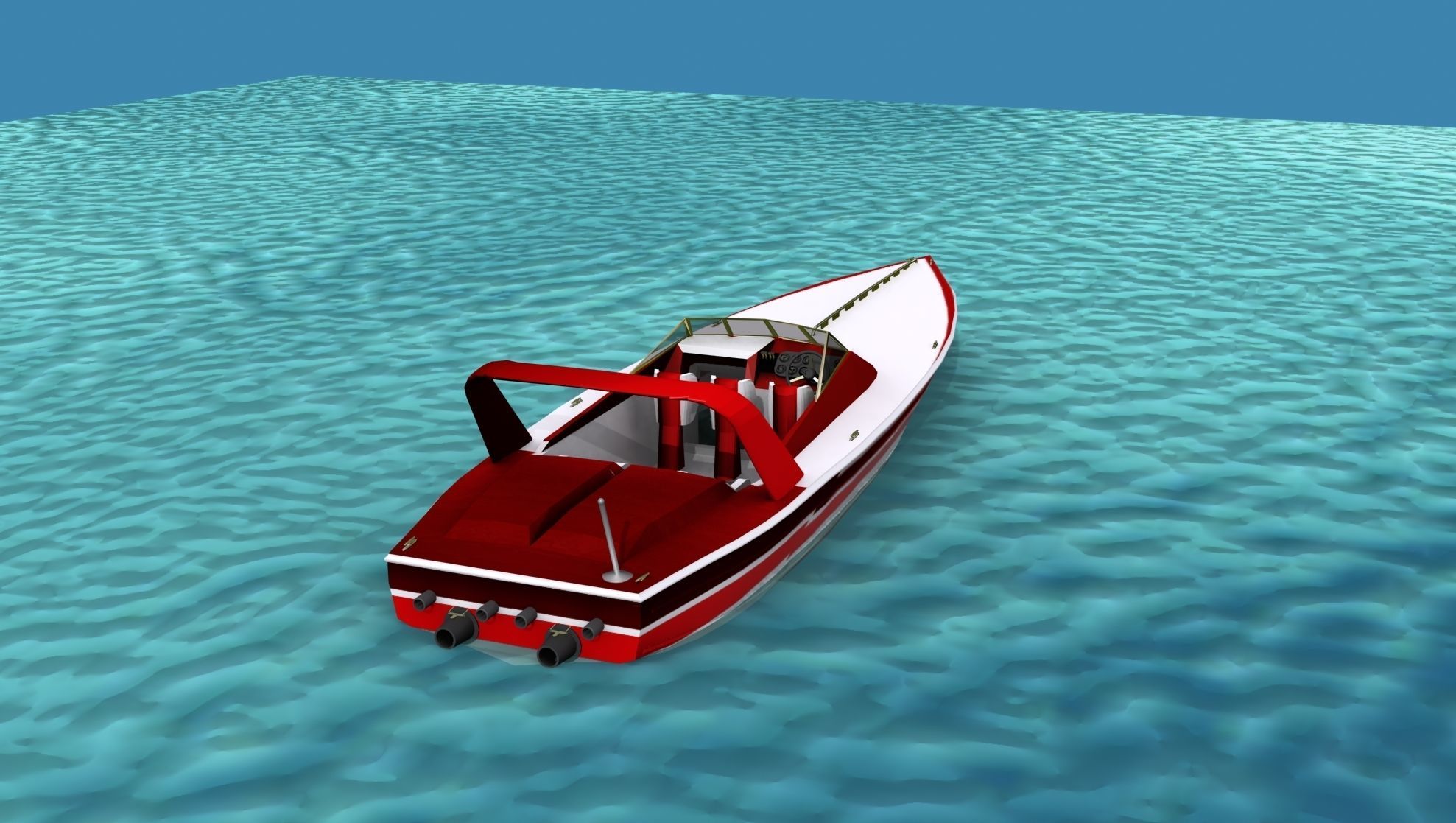Phazer 38 Cigarette Boat V01 3D model_6