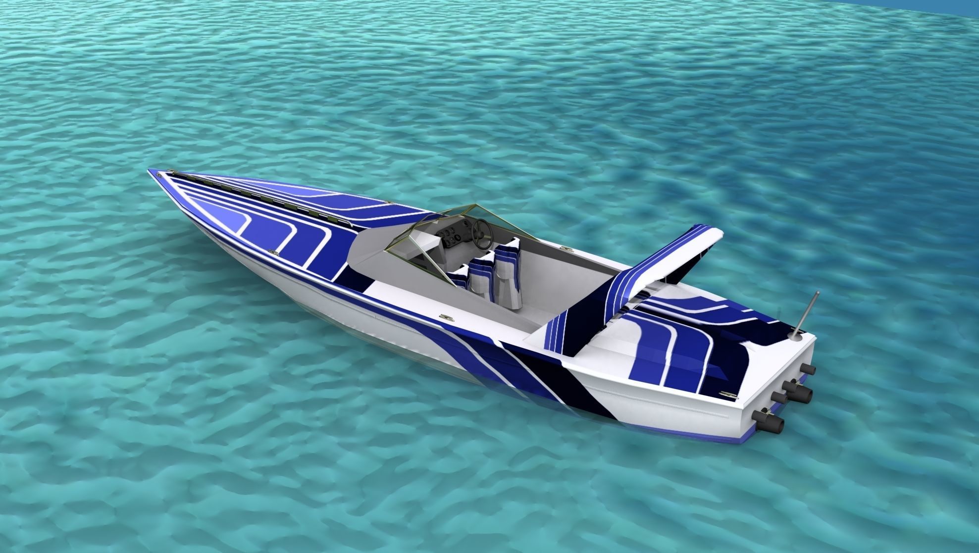 Phazer 38 Cigarette Boat V03 3D model_8
